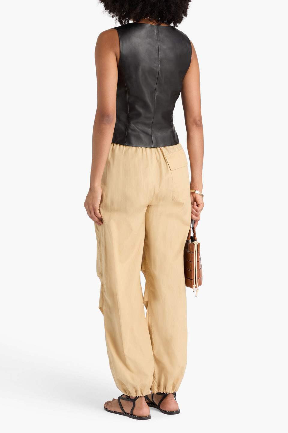 Rag & Bone Mariana Leather Vest In Black