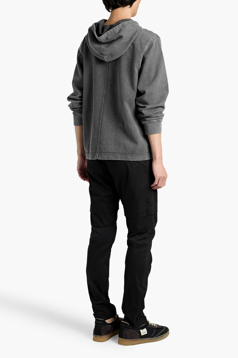 Rag & Bone Stride Faded French Cotton-blend Terry Hoodie In Gray
