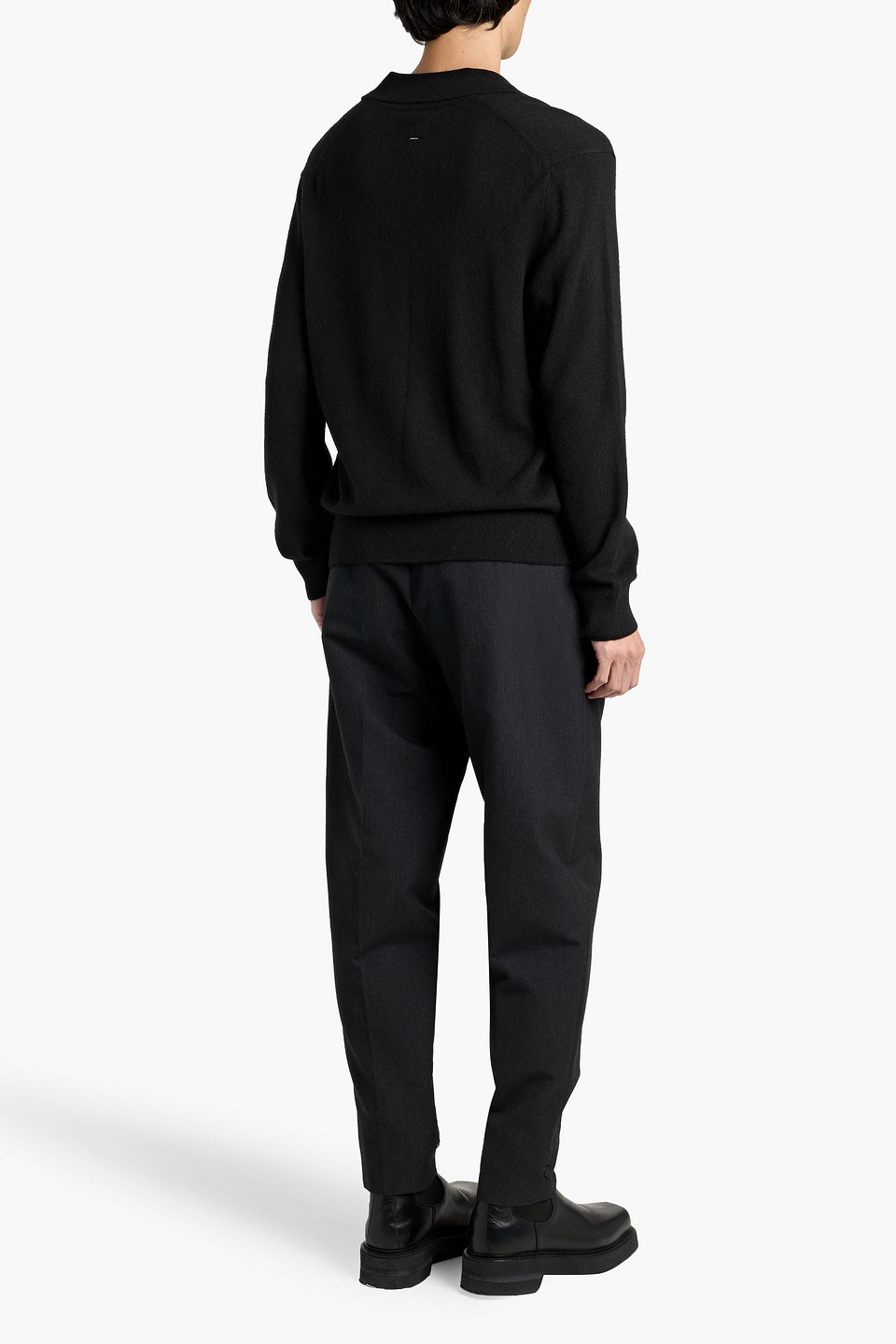 Rag & Bone Downing Cashmere Polo Sweater In Black