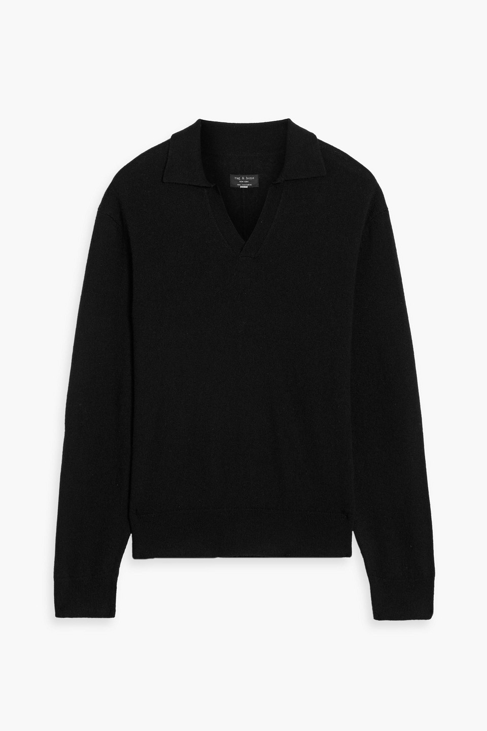 Rag & Bone Downing Cashmere Polo Sweater In Black