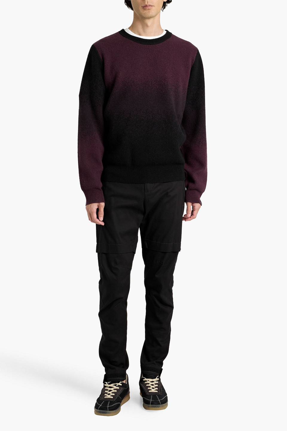 Rag & Bone Downing Wool & Cashmere-blend Crewneck Sweater In Burgundy