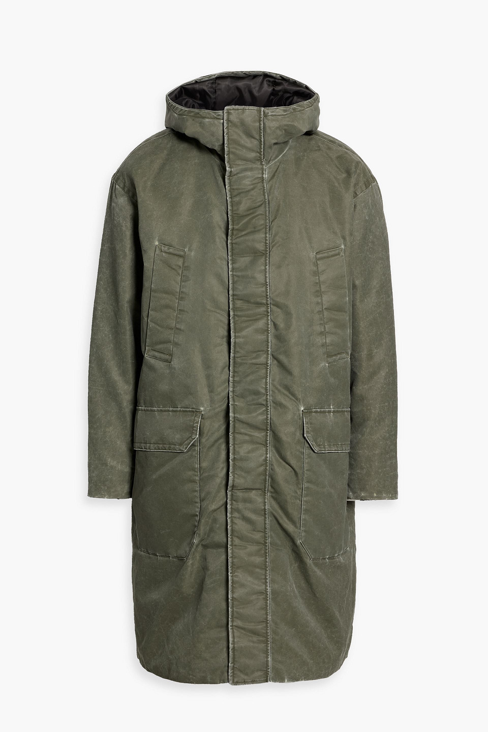 Rag & Bone Clint Shell Hooded Down Coat In Green