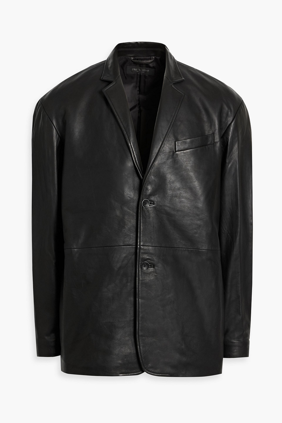 Rag & Bone Shift Leather Blazer In Black