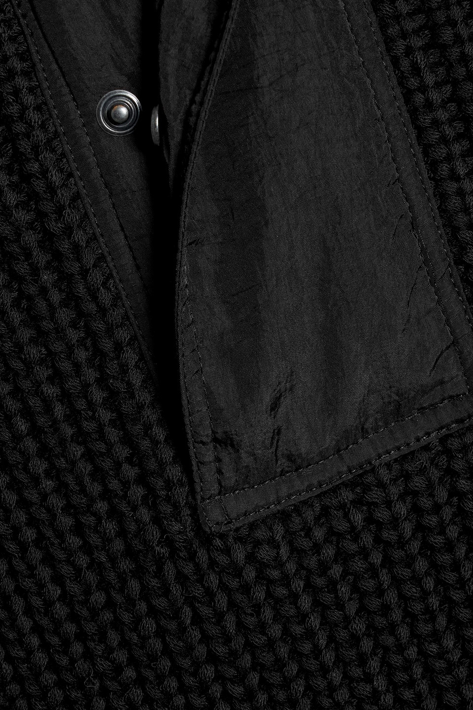 Rag & Bone Sweeney Shell-trimmed Ribbed Wool-blend Sweater In Black