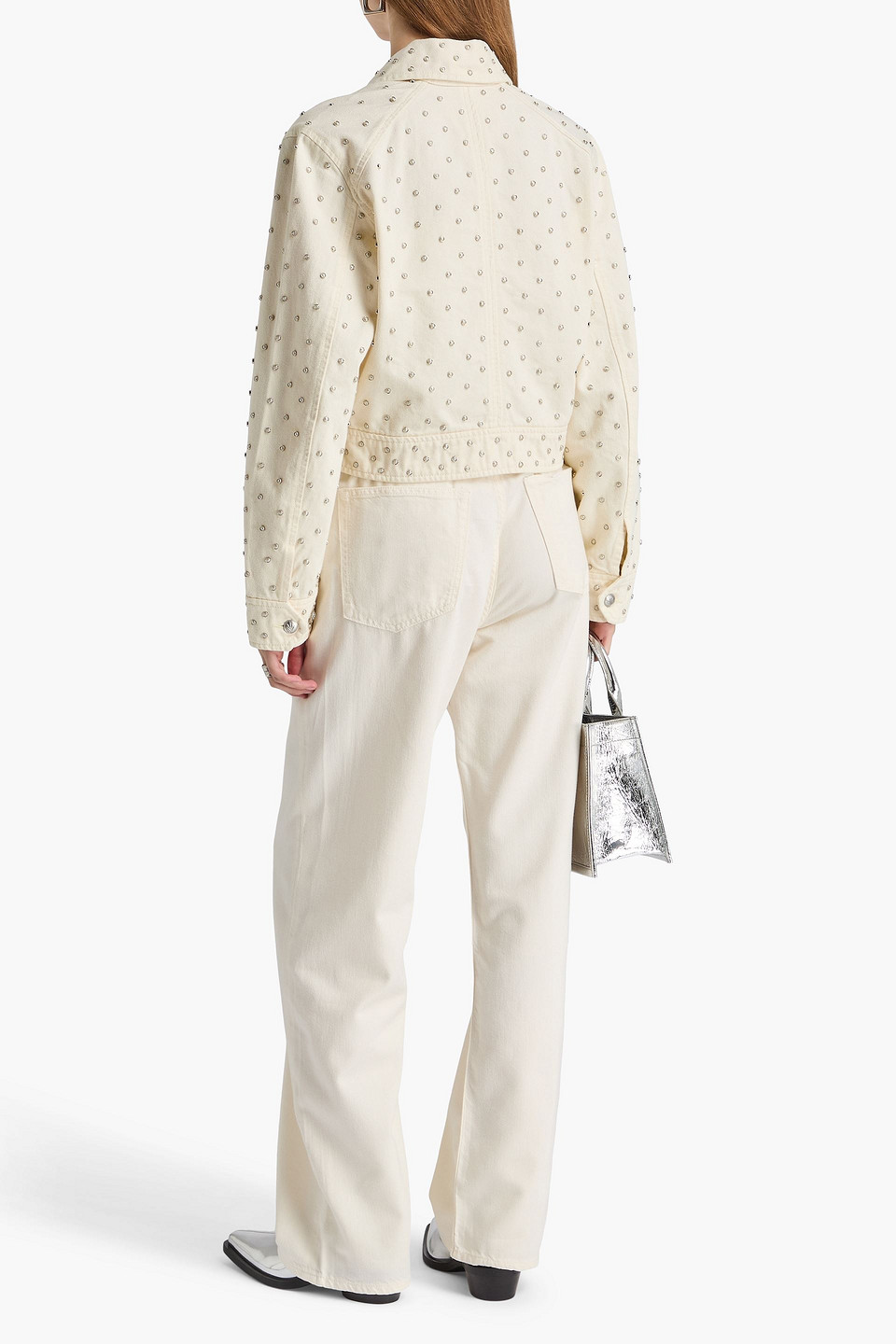  Rag & Bone - Anya Studded Denim Jacket - White - Xs 