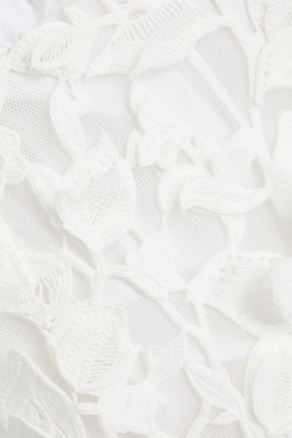 SIMKHAI Colette guipure lace and cotton-poplin midi shirt dress