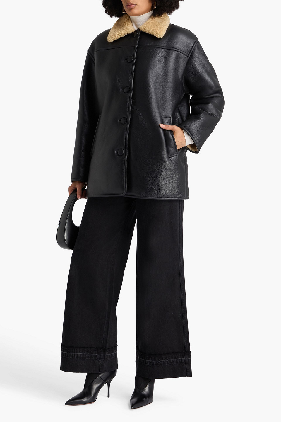  Rag & Bone - Shearling Jacket - Black - Xxs 