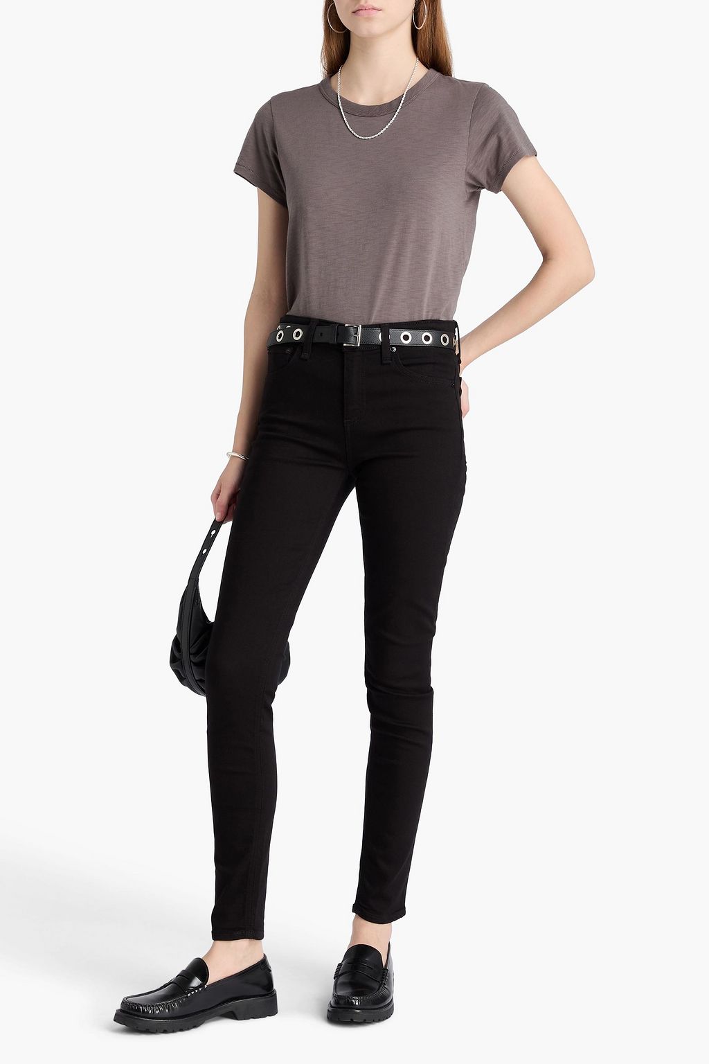 RAG & BONE بنطلون جينز كيت بأرجل ضيقة وخصر متوسط الارتفاع