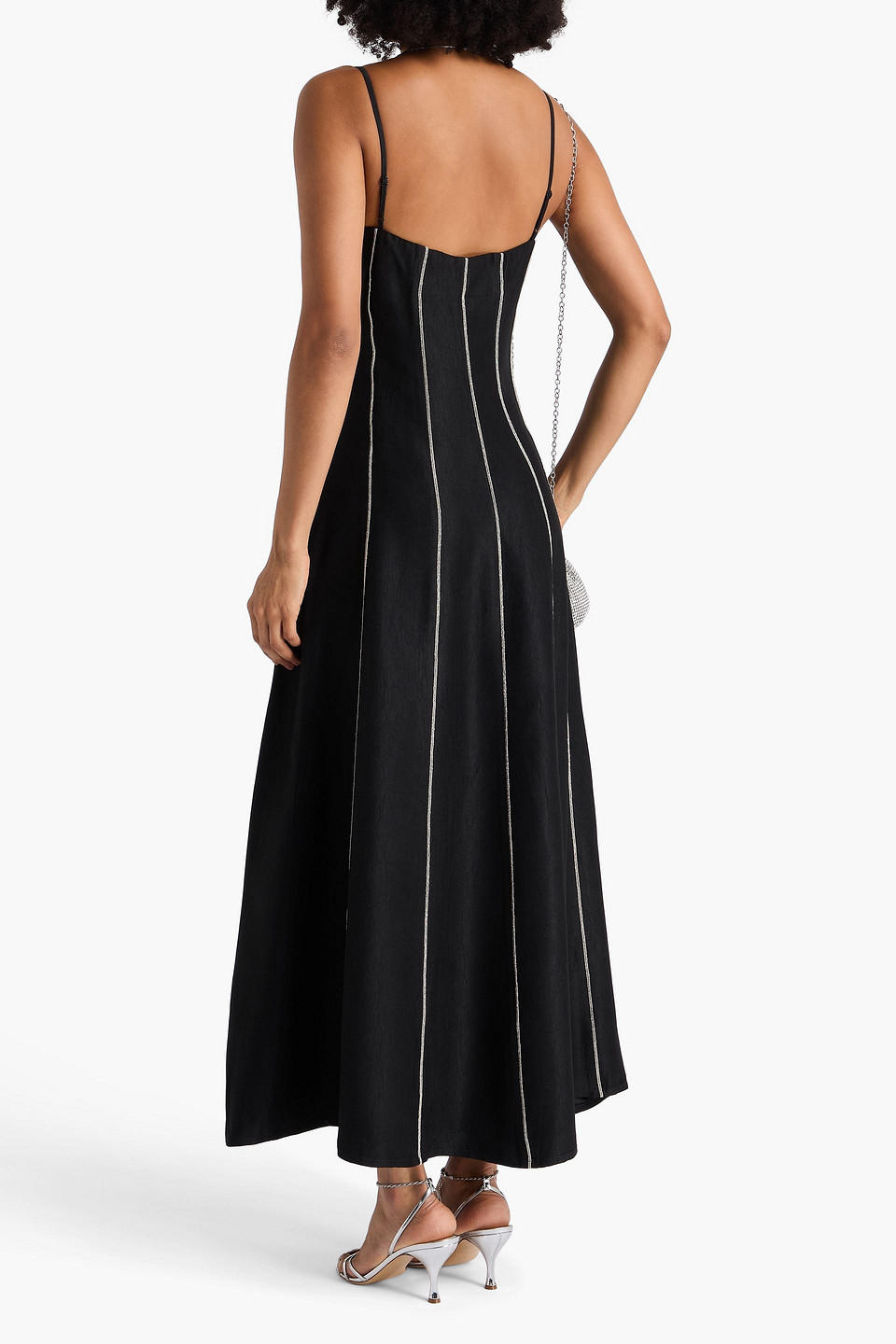 Rag & Bone Kennedy Bead-embellished Crepe Maxi Dress In Black