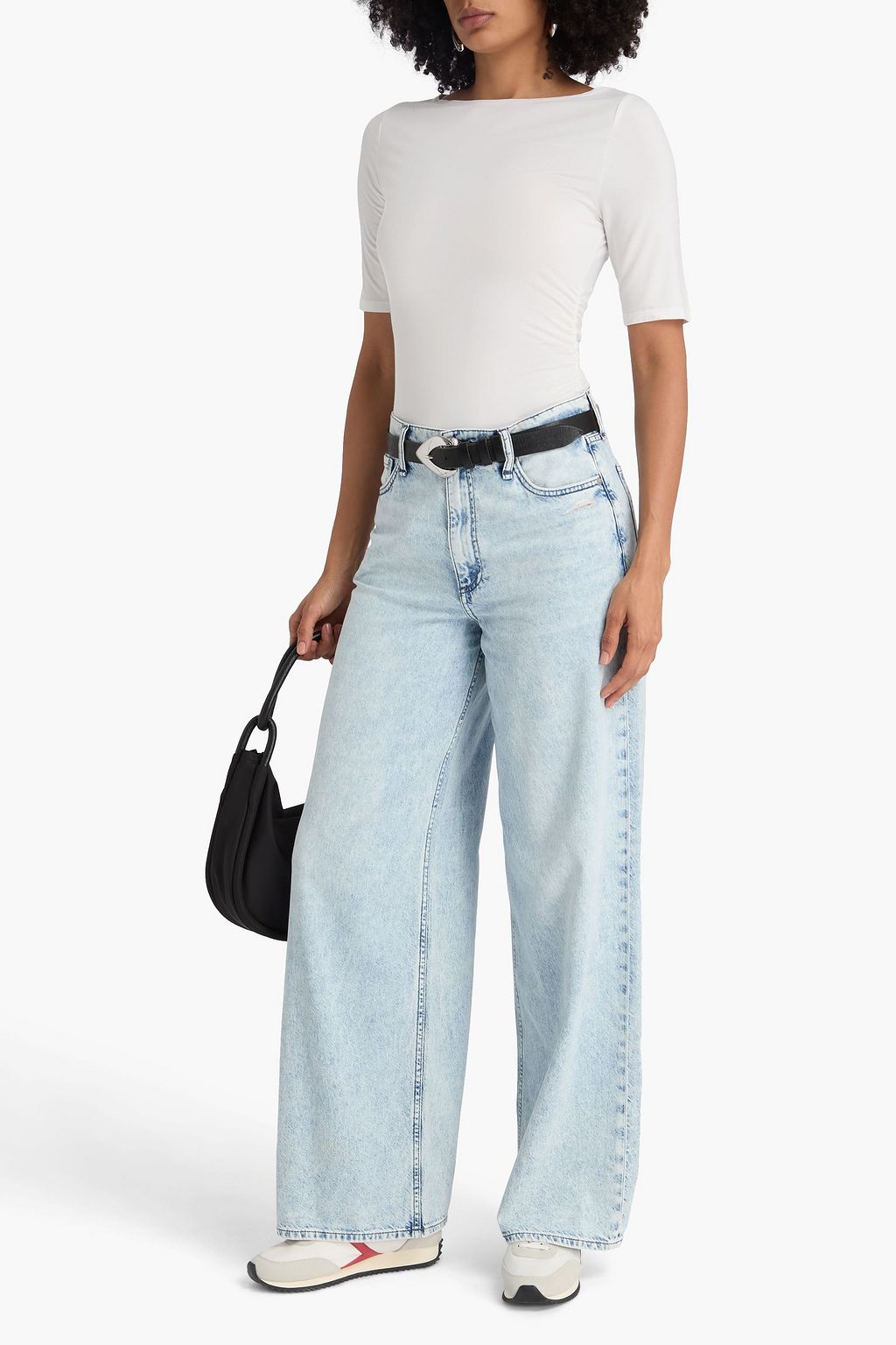 RAG & BONE Sofie acid-wash high-rise wide-leg jeans