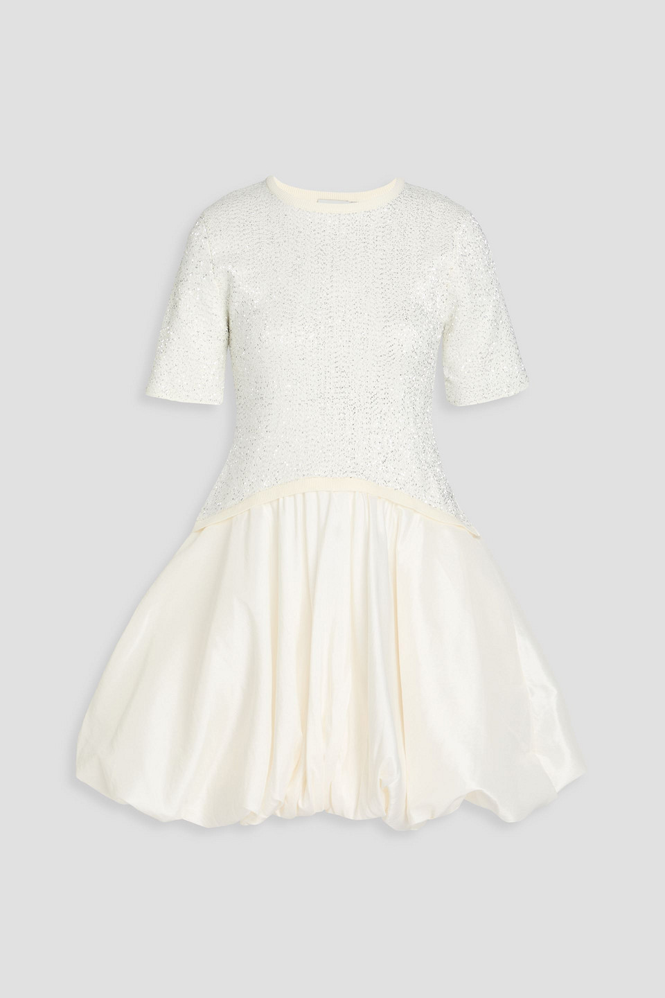 Simkhai Kenz Sequin-embellished Taffeta Mini Dress In White