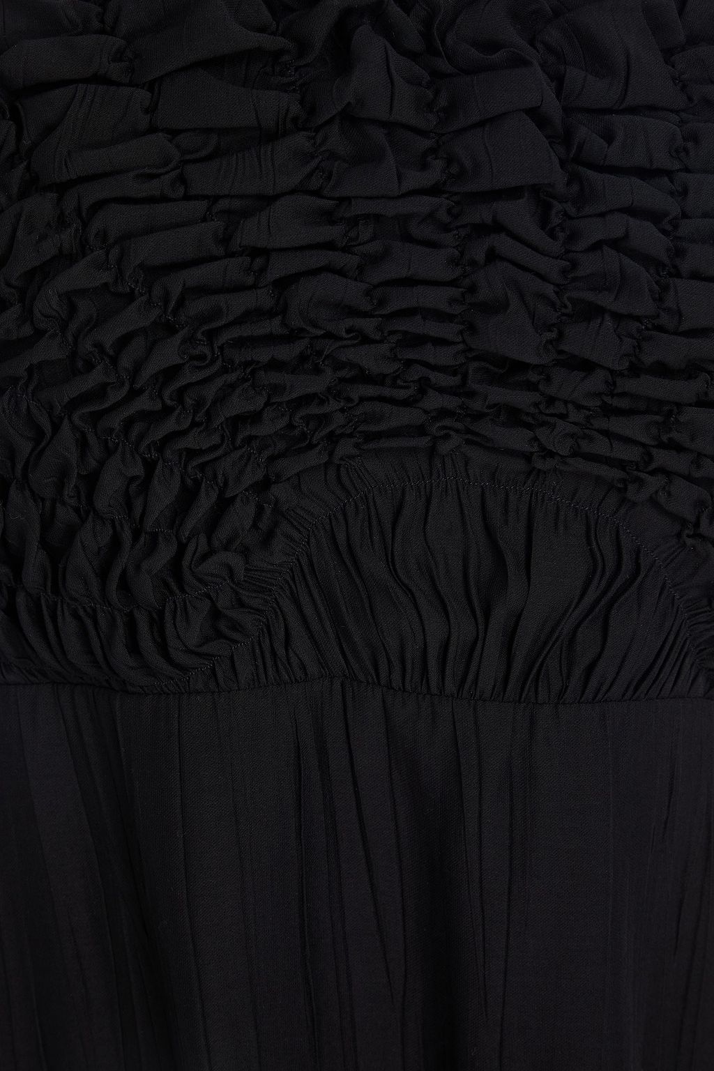 RAG & BONE فستان طويل "كاتالينا" من الكريب بدون حمالات بتصميم مجعد