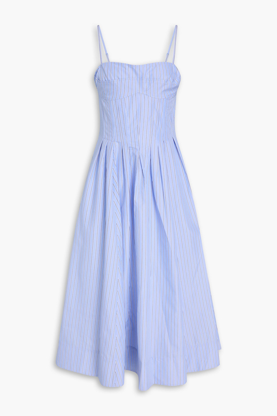 Simkhai Kittiya Pinstriped Cotton-blend Oxford Midi Dress In Blue