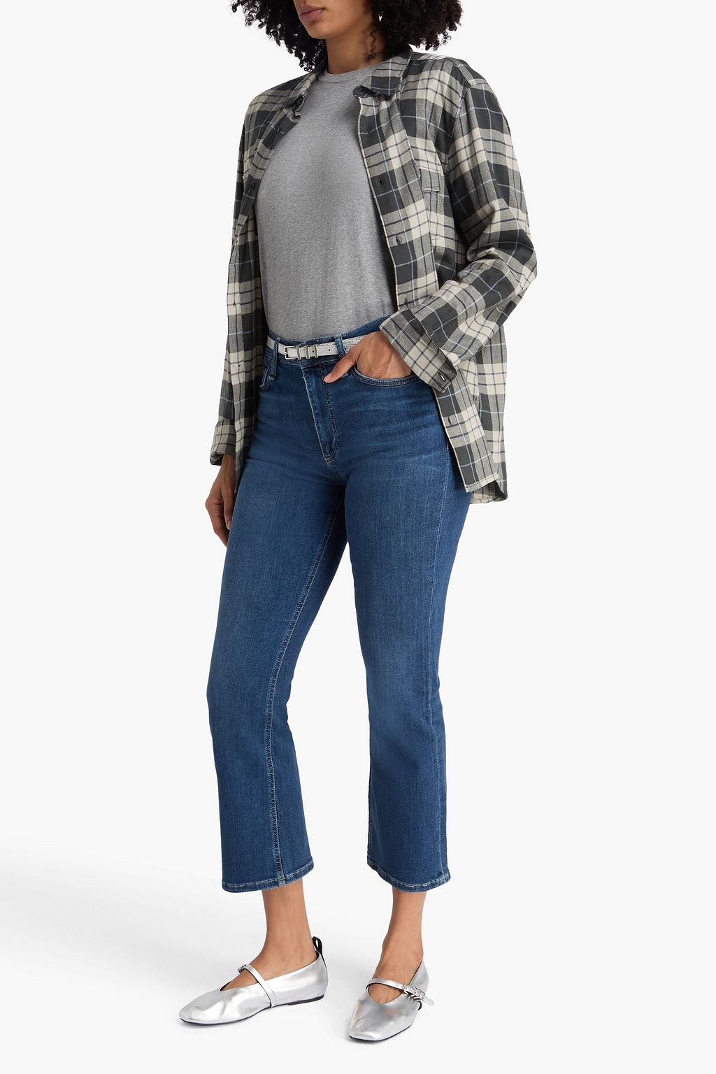 RAG & BONE Peyton cropped faded mid-rise bootcut jeans