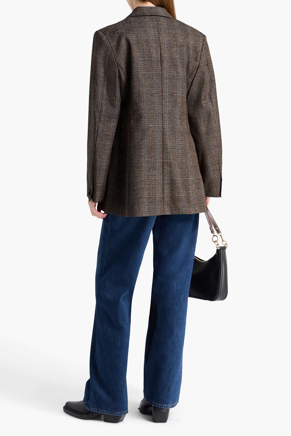  Rag & Bone - Lainey Checked Wool Blazer - Brown - L 