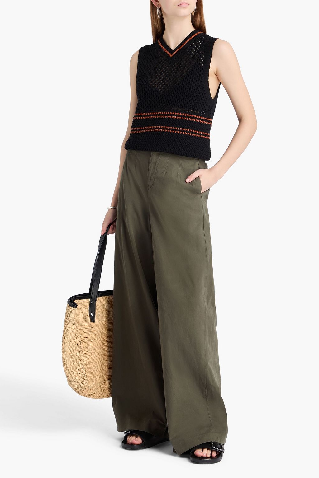RAG & BONE Kiana cotton wide-leg pants