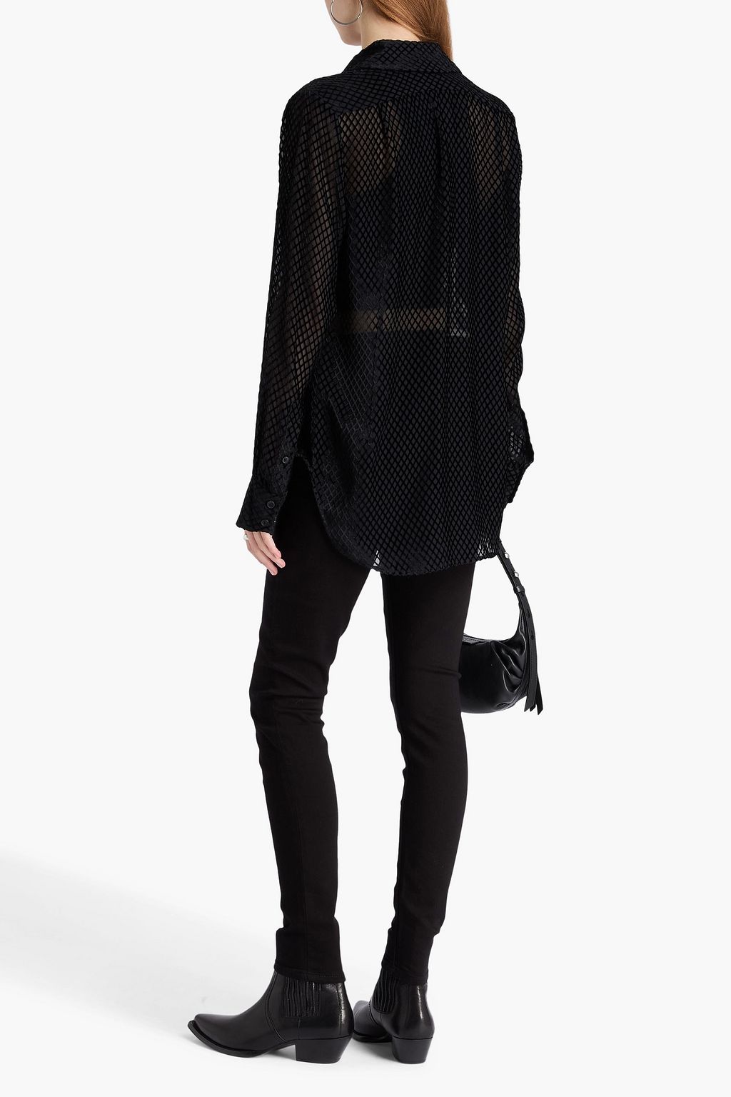 RAG & BONE Lila devoré-velvet shirt