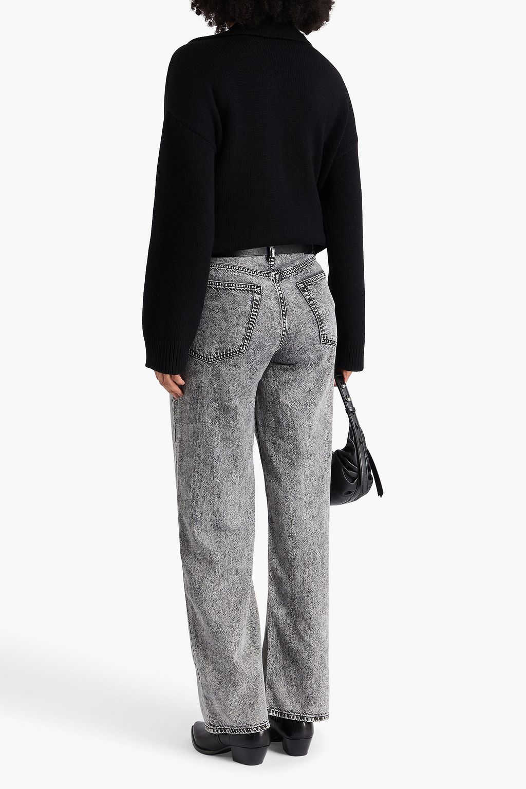RAG & BONE Logan acid-wash high-rise wide-leg jeans