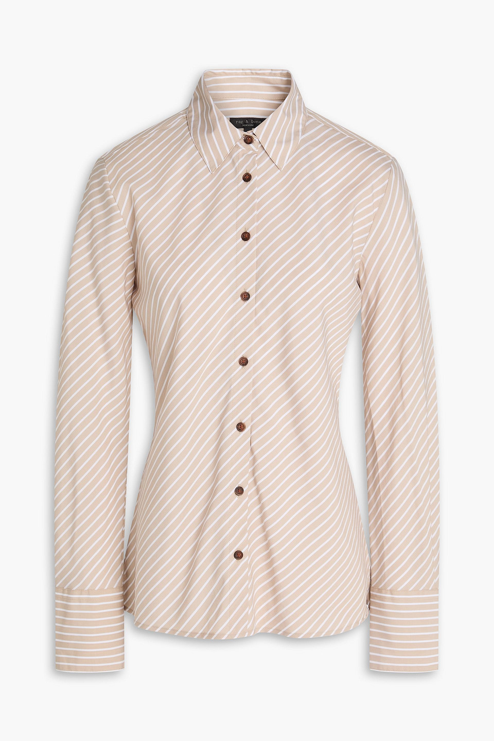 Rag & Bone Sylvia Striped Cotton-poplin Shirt In Neutral