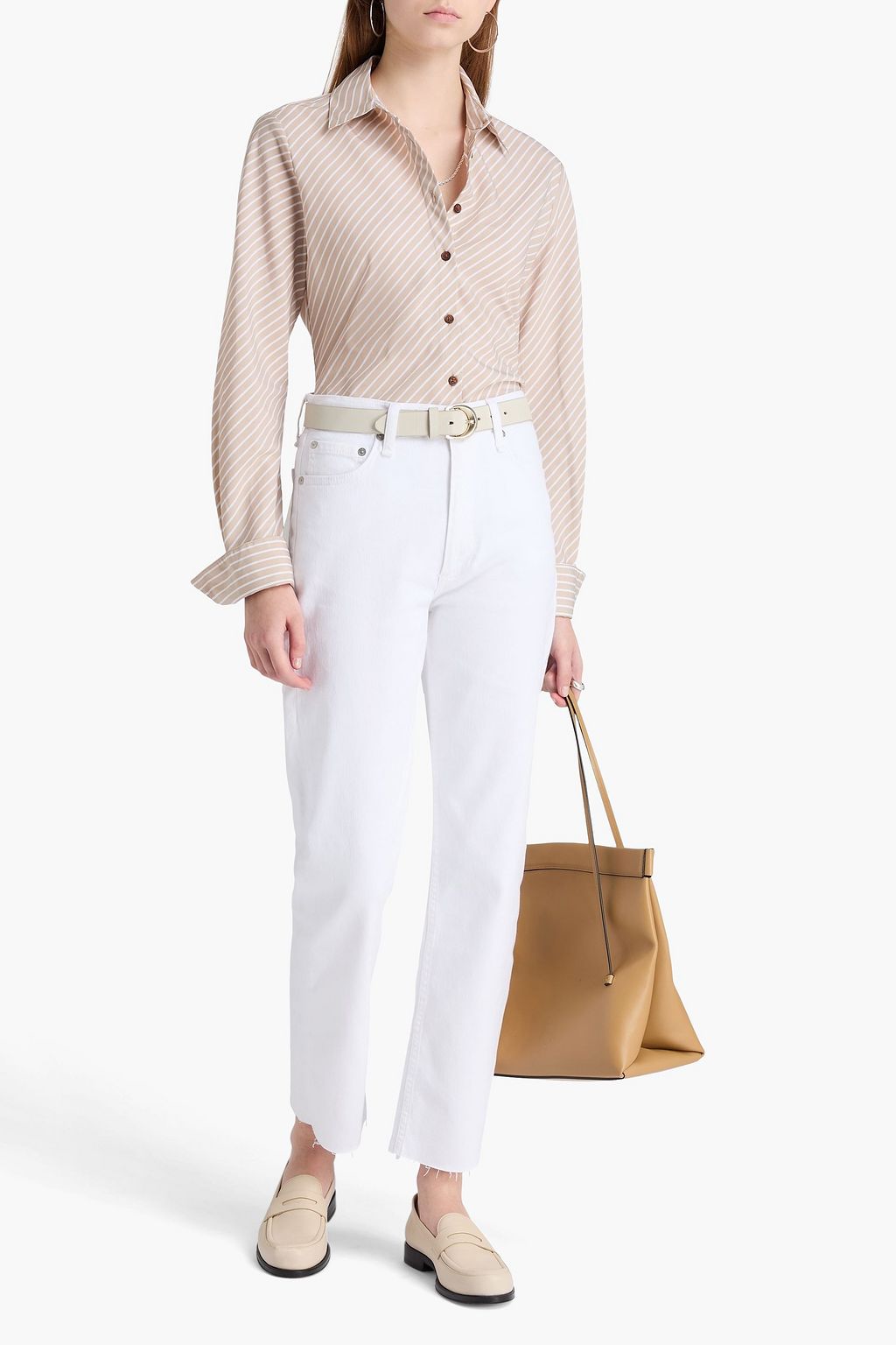 RAG & BONE قميص سيلفيا من قطن بوبلين بتصميم مخطط