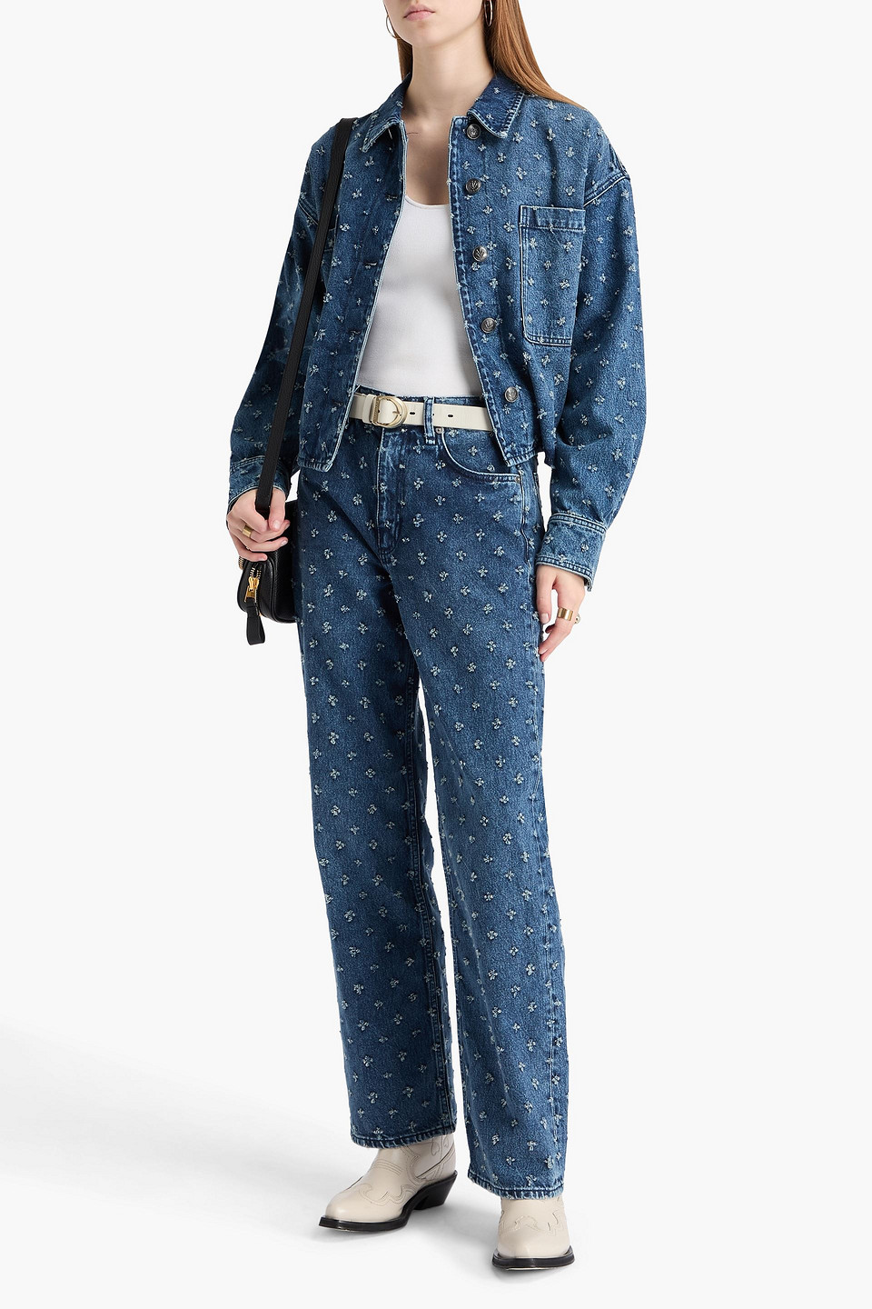  Rag & Bone - Jaiden Distressed Denim Jacket - Blue - S 