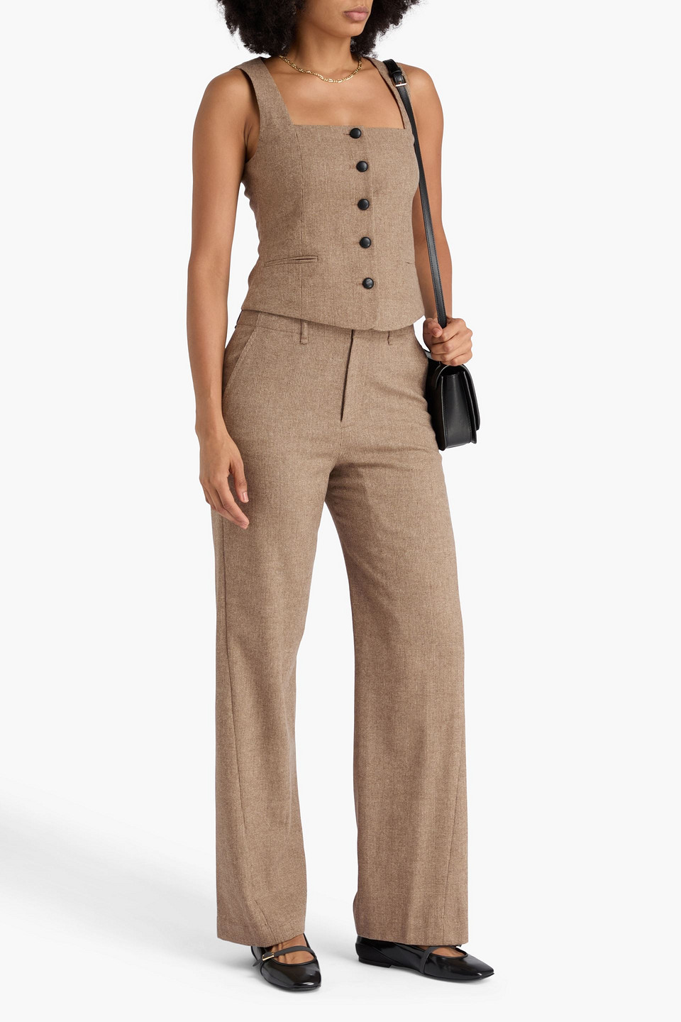 Rag & Bone Mariana Prince Of Wales Checked Wool-blend Vest In Neutral