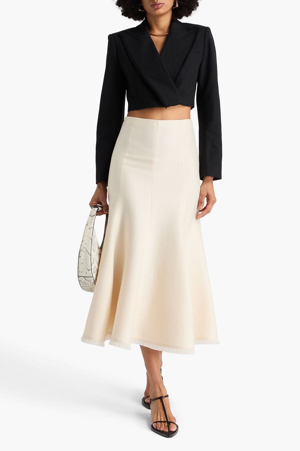 SIMKHAI Cropped twill blazer