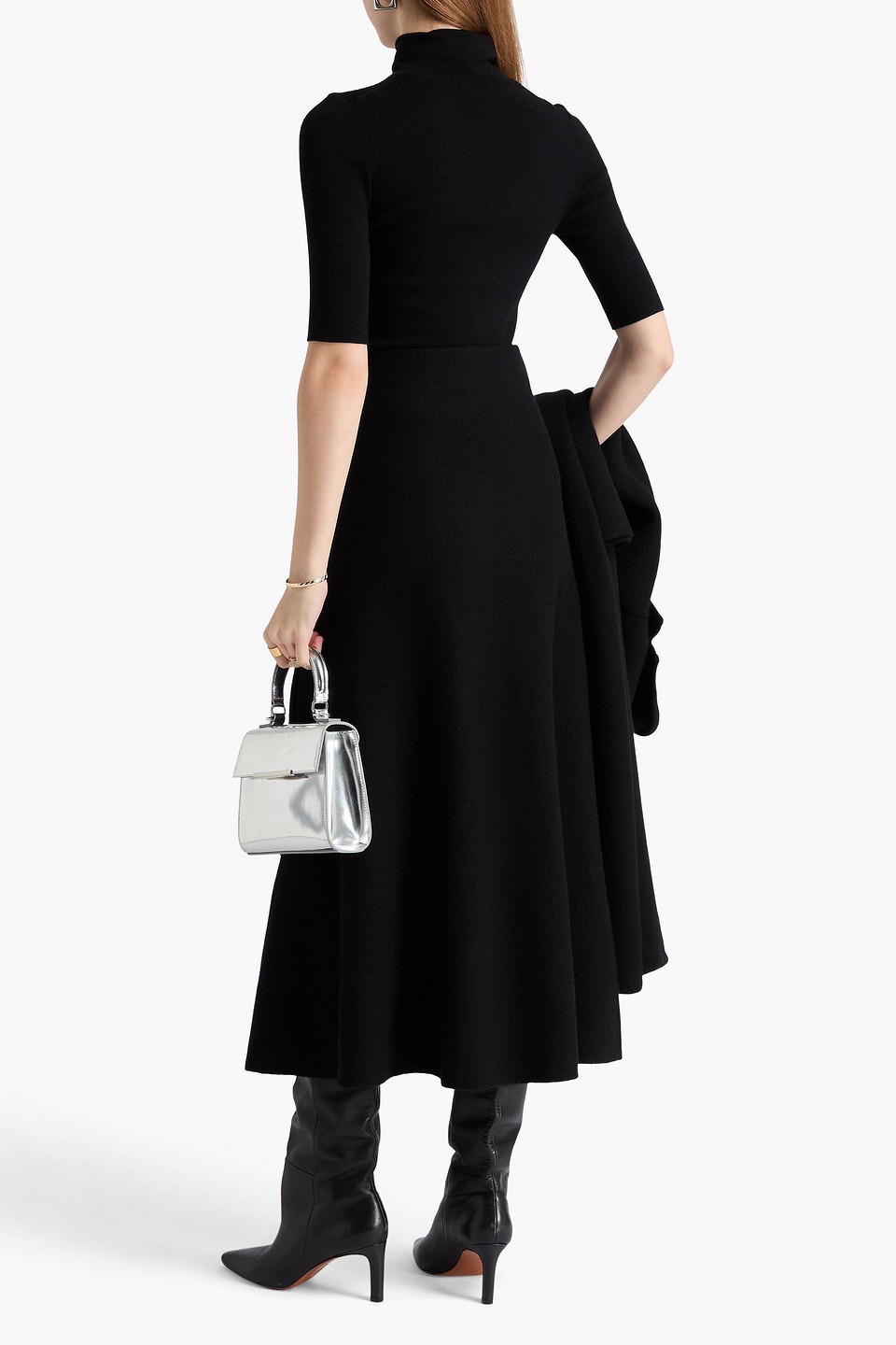 Rag & Bone Bridget Embellished Wool-blend Midi Skirt In Black