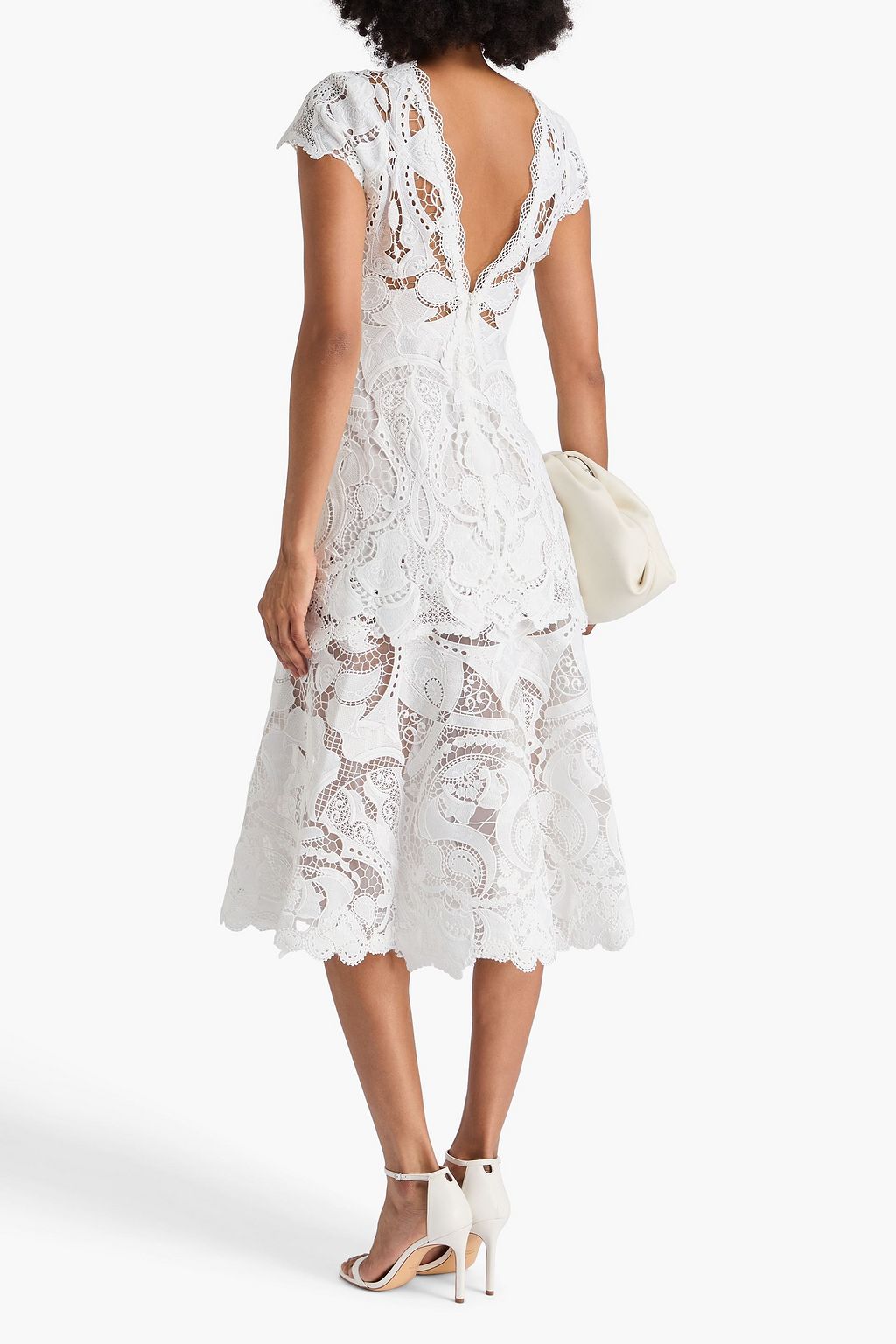 SIMKHAI Signature Laura layered guipure lace midi dress