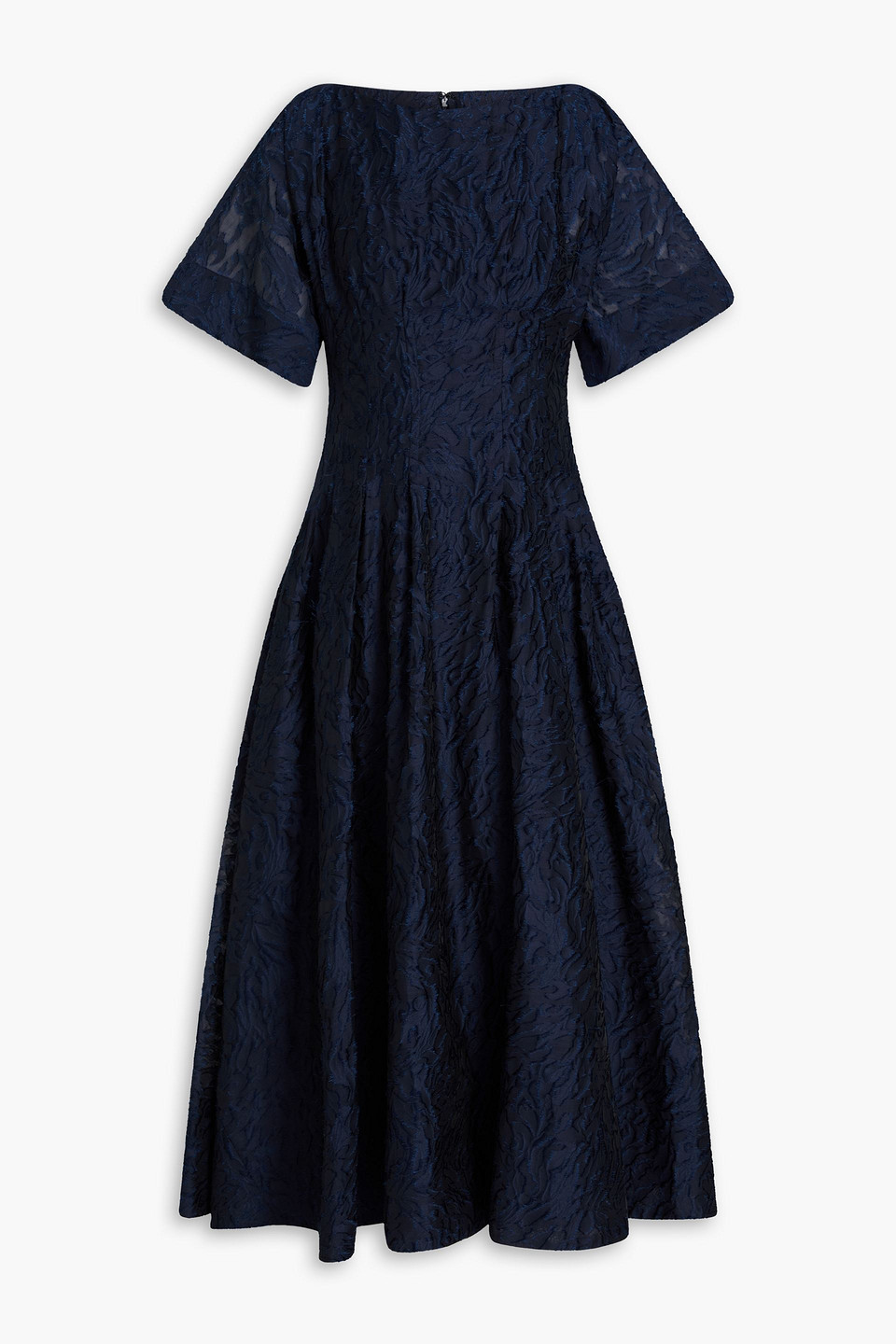 Simkhai Rosalie Pleated Fil Coupé Organza Midi Dress In Blue