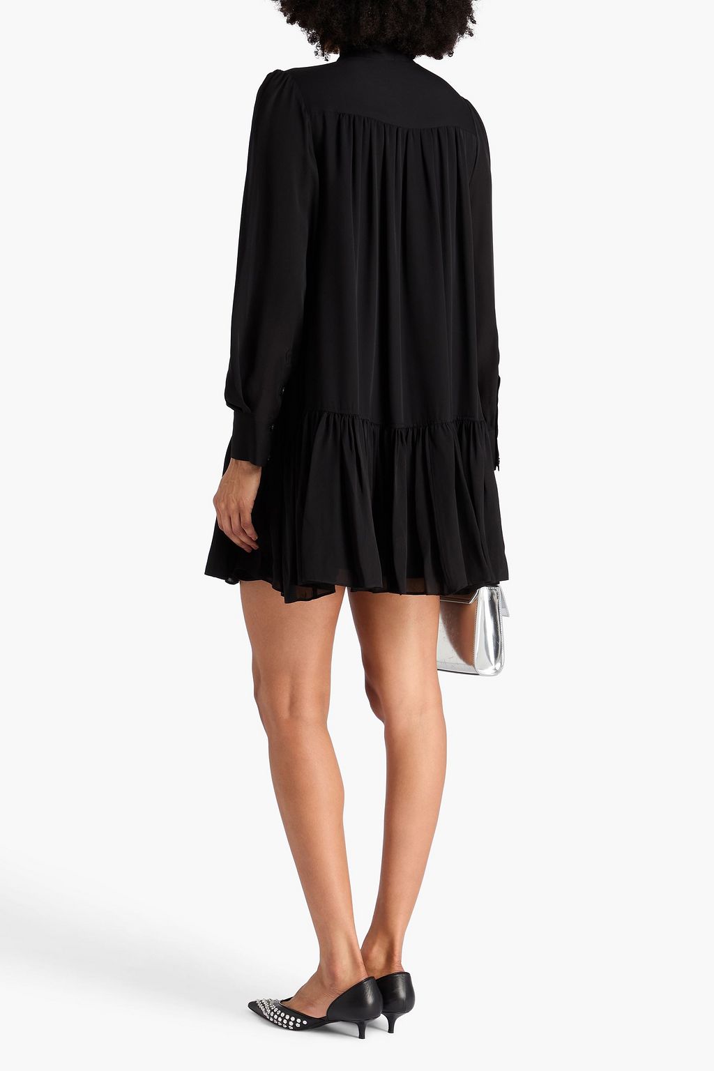SIMKHAI Quince pussy-bow silk-chiffon mini dress