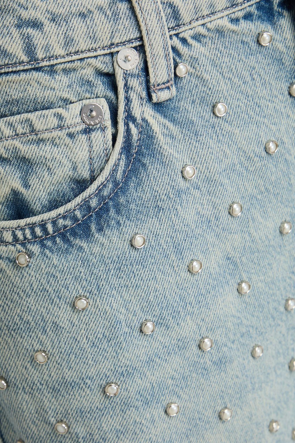 RAG & BONE Shea studded high-rise straight-leg jeans