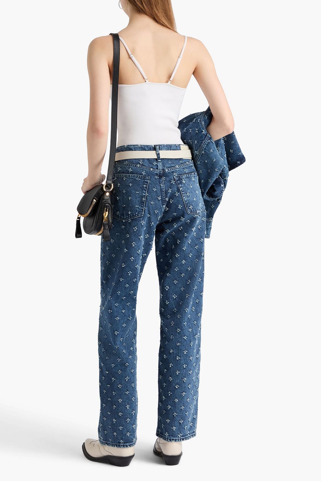 RAG & BONE Shea distressed high-rise straight-leg jeans