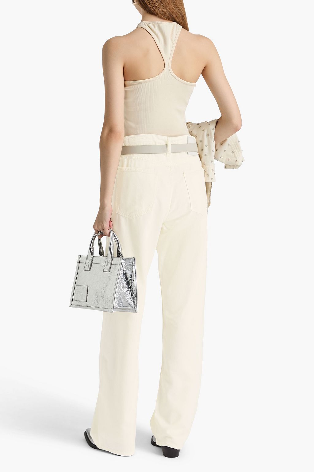 RAG & BONE بنطلون جينز لوجان بأرجل واسعة وبخصر مرتفع