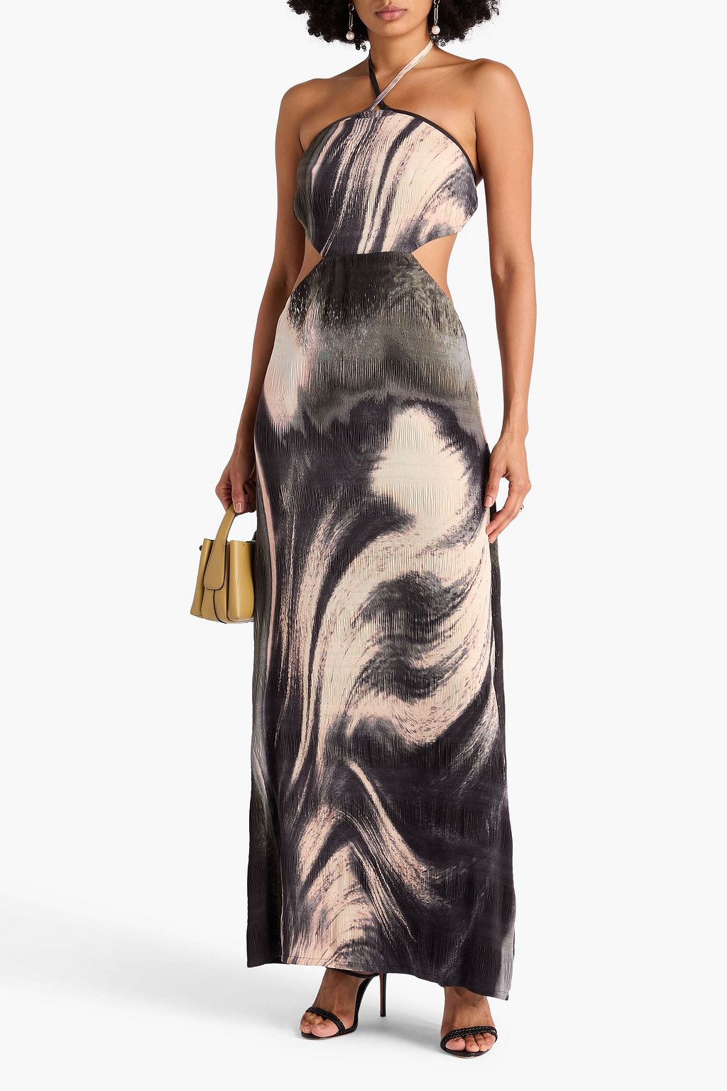 SIMKHAI Julius plissé printed crepe maxi dress
