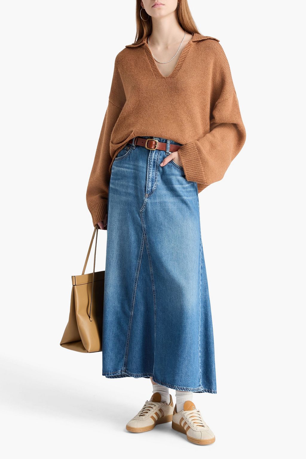 RAG & BONE Rooney denim midi skirt