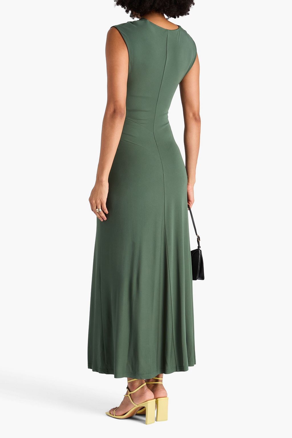 SIMKHAI Ruched jersey midi dress
