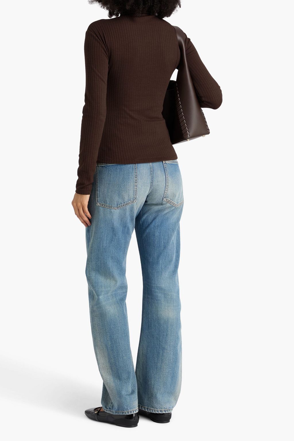 RAG & BONE قميص بولو بحبكة بتصميم مضلّع