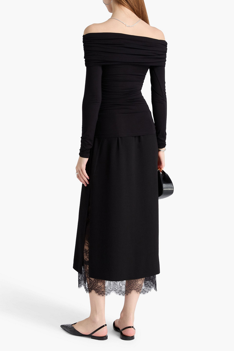 Rag & Bone Luca Off-the-shoulder Cotton And Modal-blend Jersey Top In Black