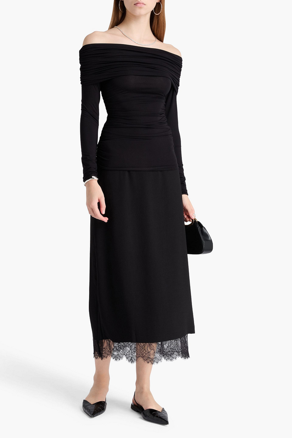 Rag & Bone Luca Off-the-shoulder Cotton And Modal-blend Jersey Top In Black