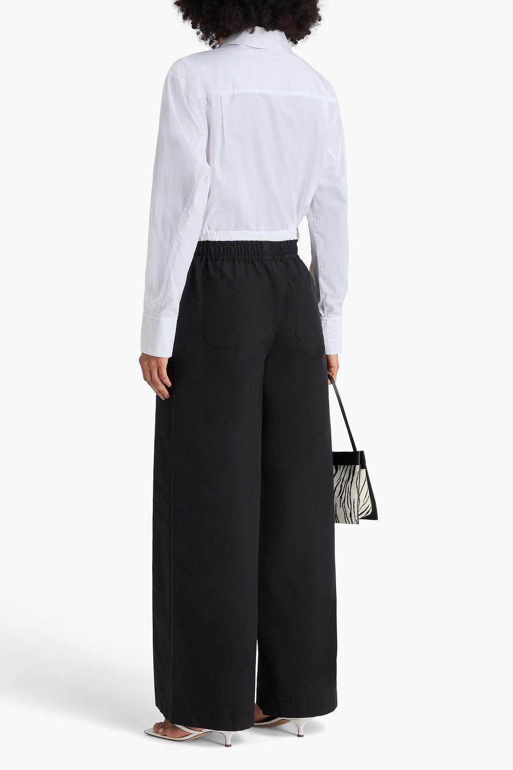 SIMKHAI Olly cotton-blend faille wide-leg pants