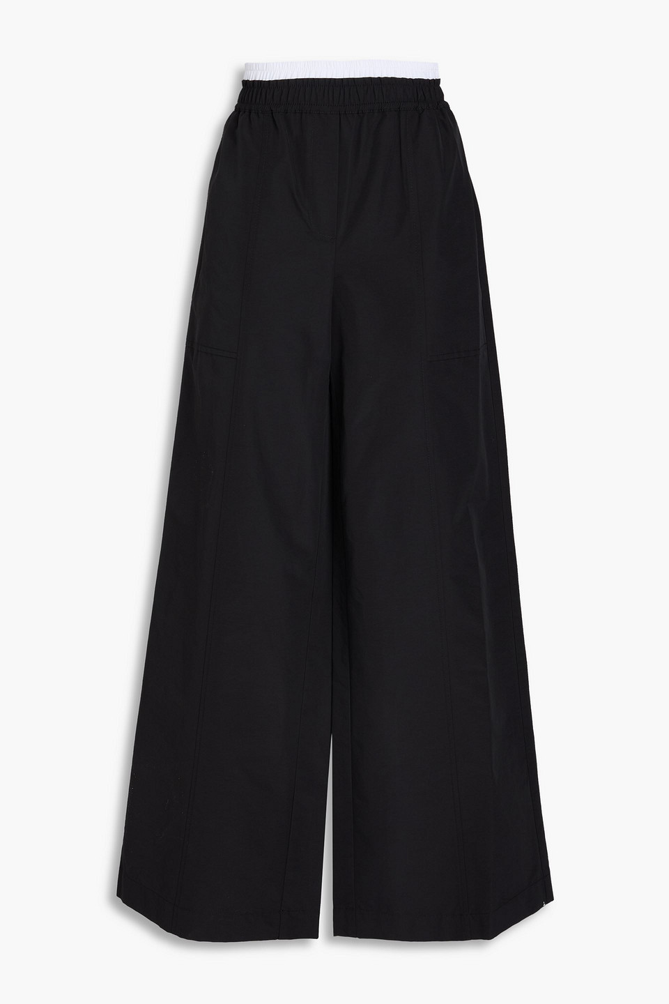 Simkhai Olly Cotton-blend Faille Wide-leg Pants In Black