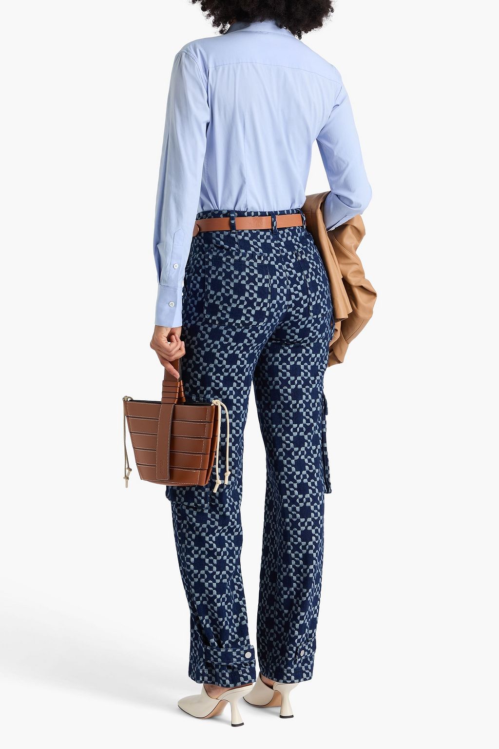 SIMKHAI Santo cotton-jacquard cargo pants