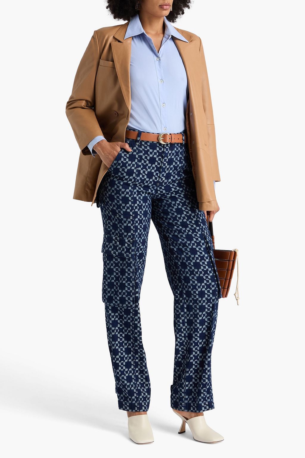 SIMKHAI Santo cotton-jacquard cargo pants