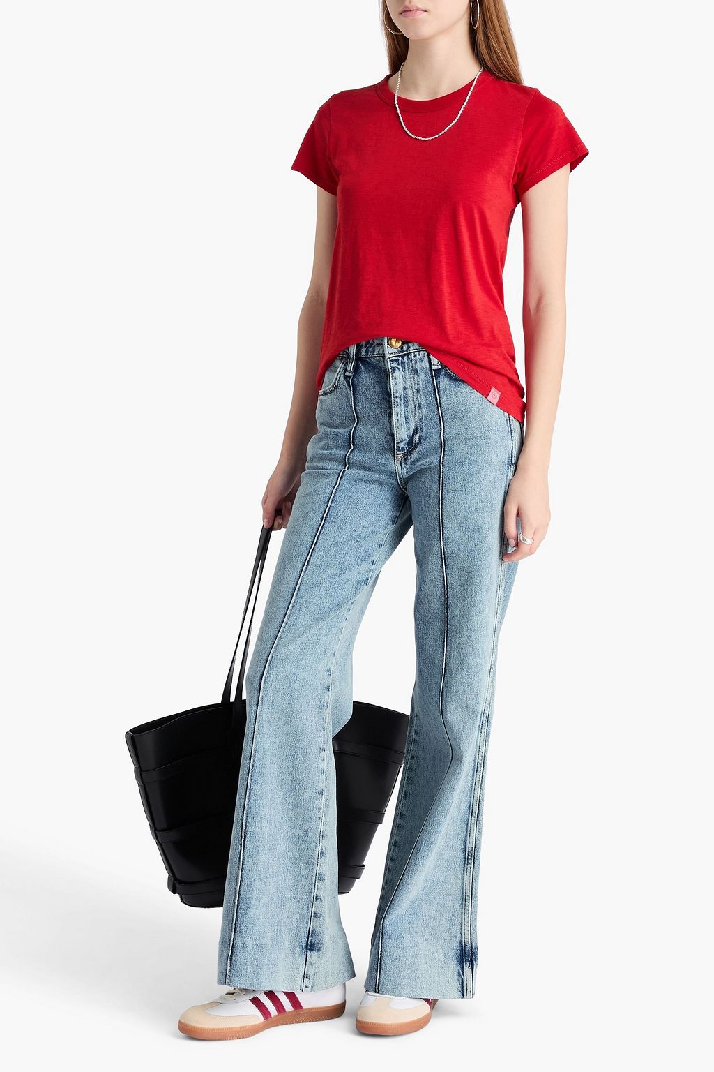 RAG & BONE Skylar acid-wash high-rise flared jeans