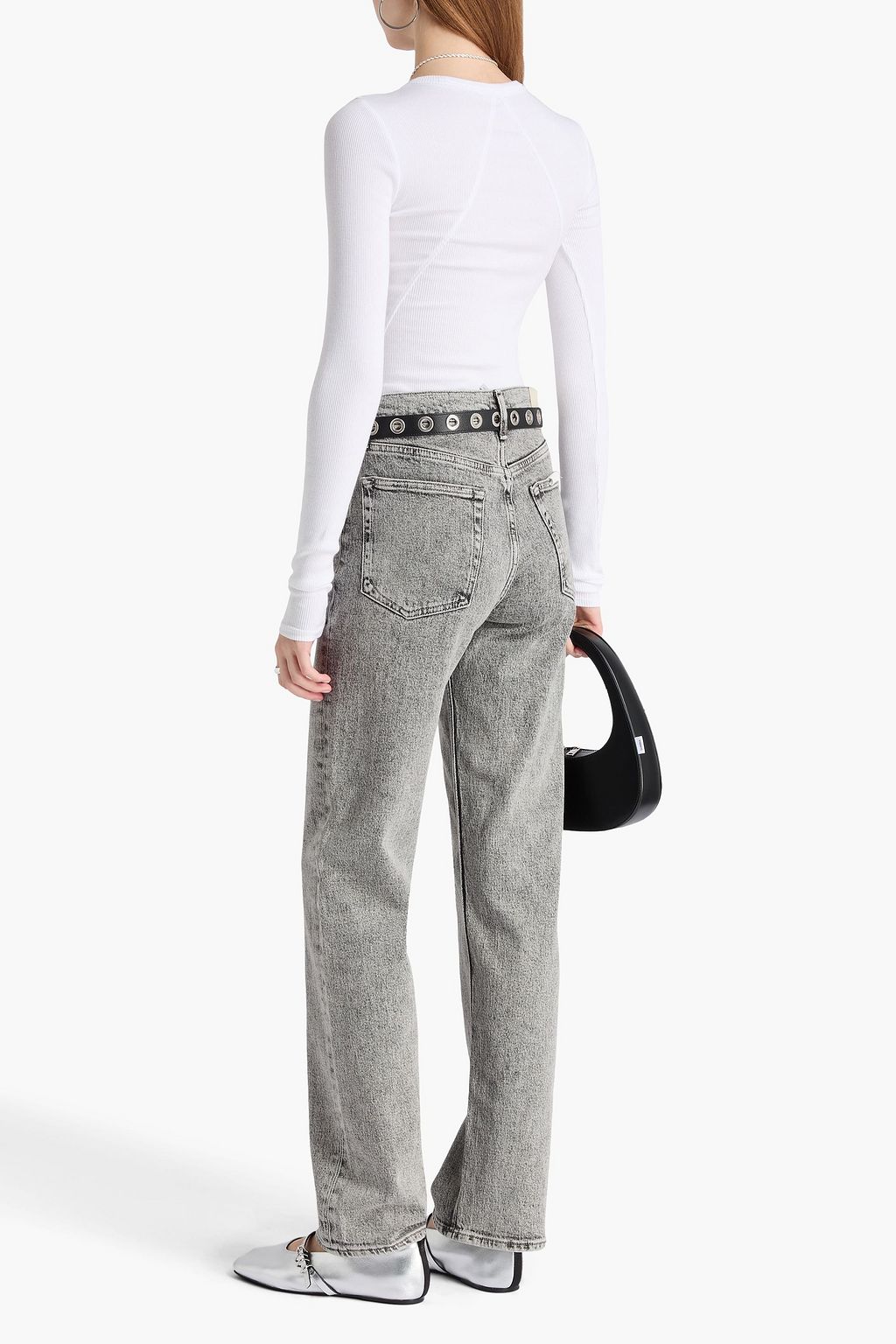 RAG & BONE بلوزة إيسينشيال من قطن بيما المطاط والجيرسي بتصميم مضلّع