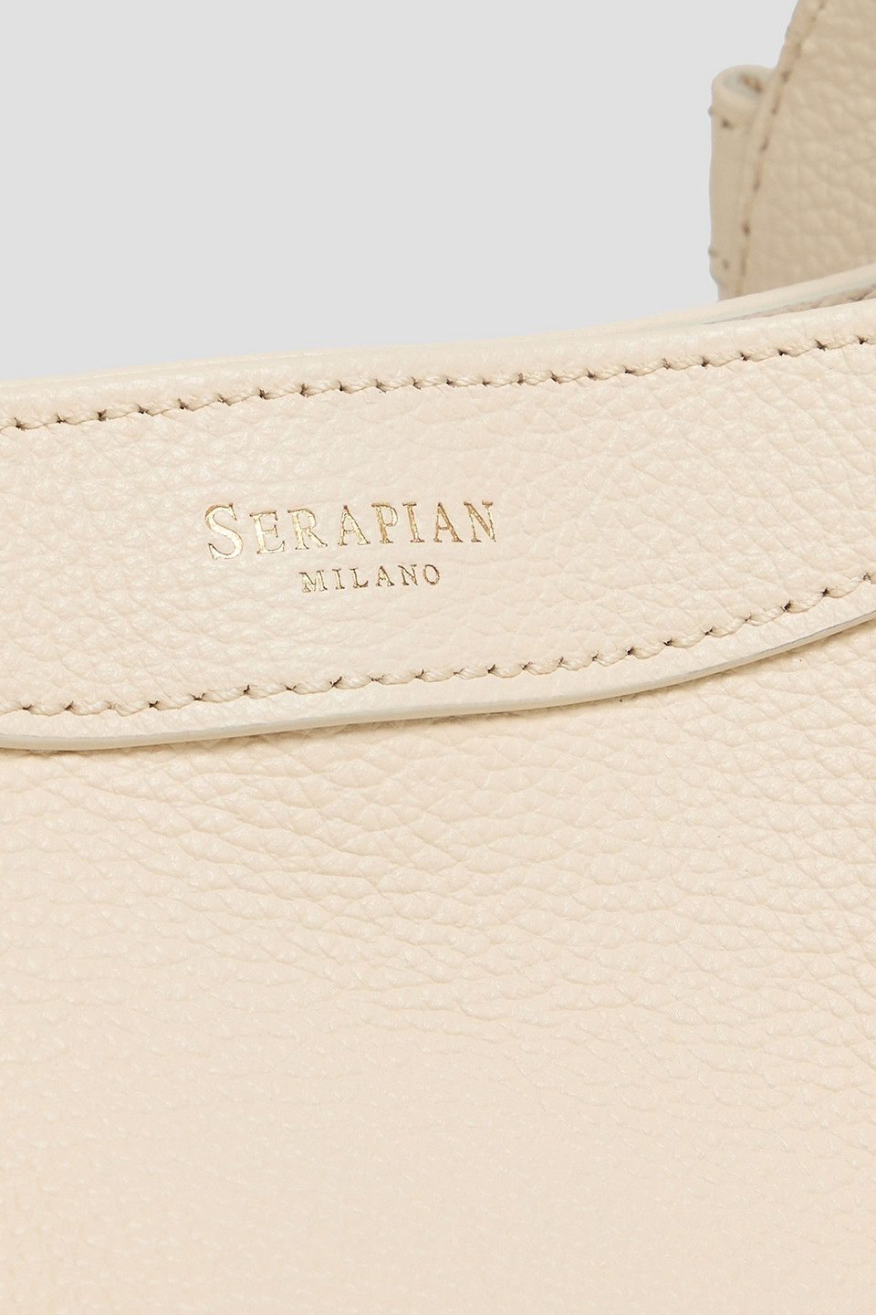 Serapian Secret Rugiada Pebbled-leather Tote In White