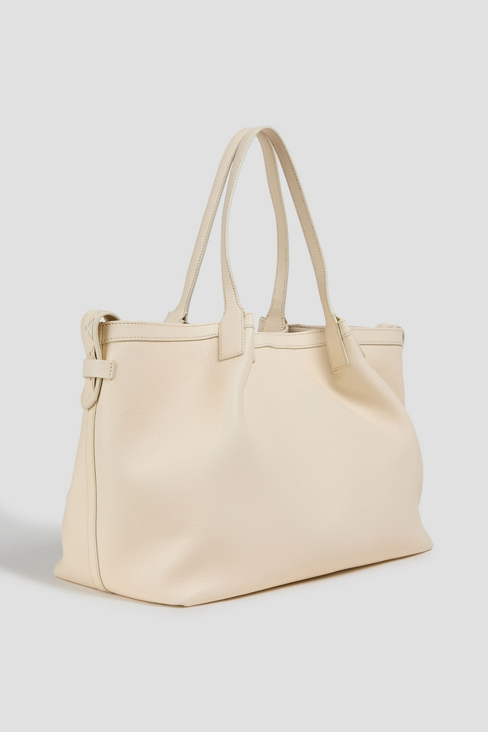 Serapian Secret Rugiada Pebbled-leather Tote In White