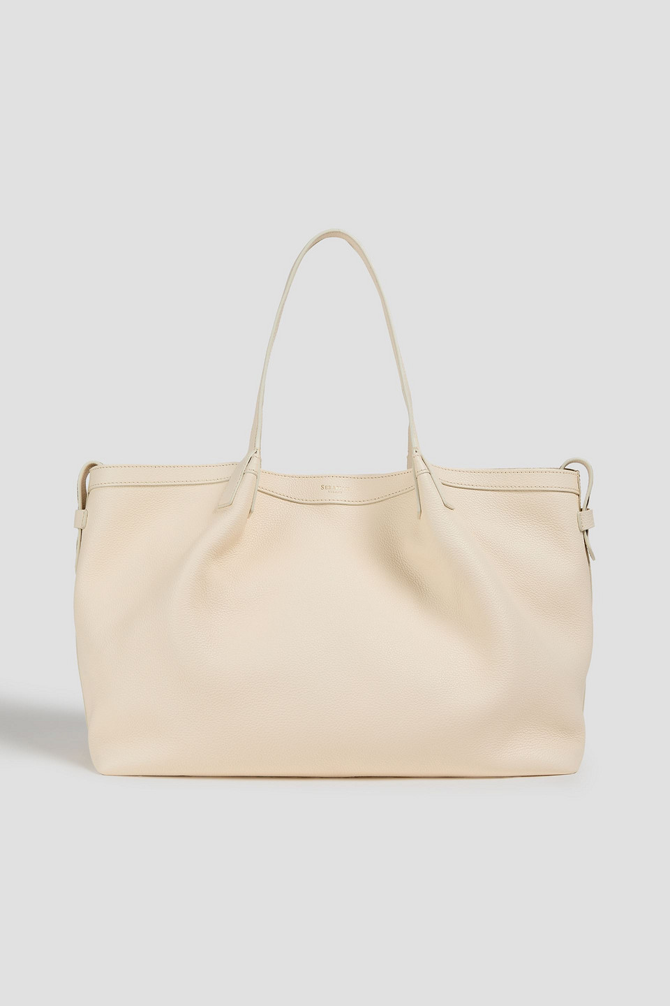 Serapian Secret Rugiada Pebbled-leather Tote In White