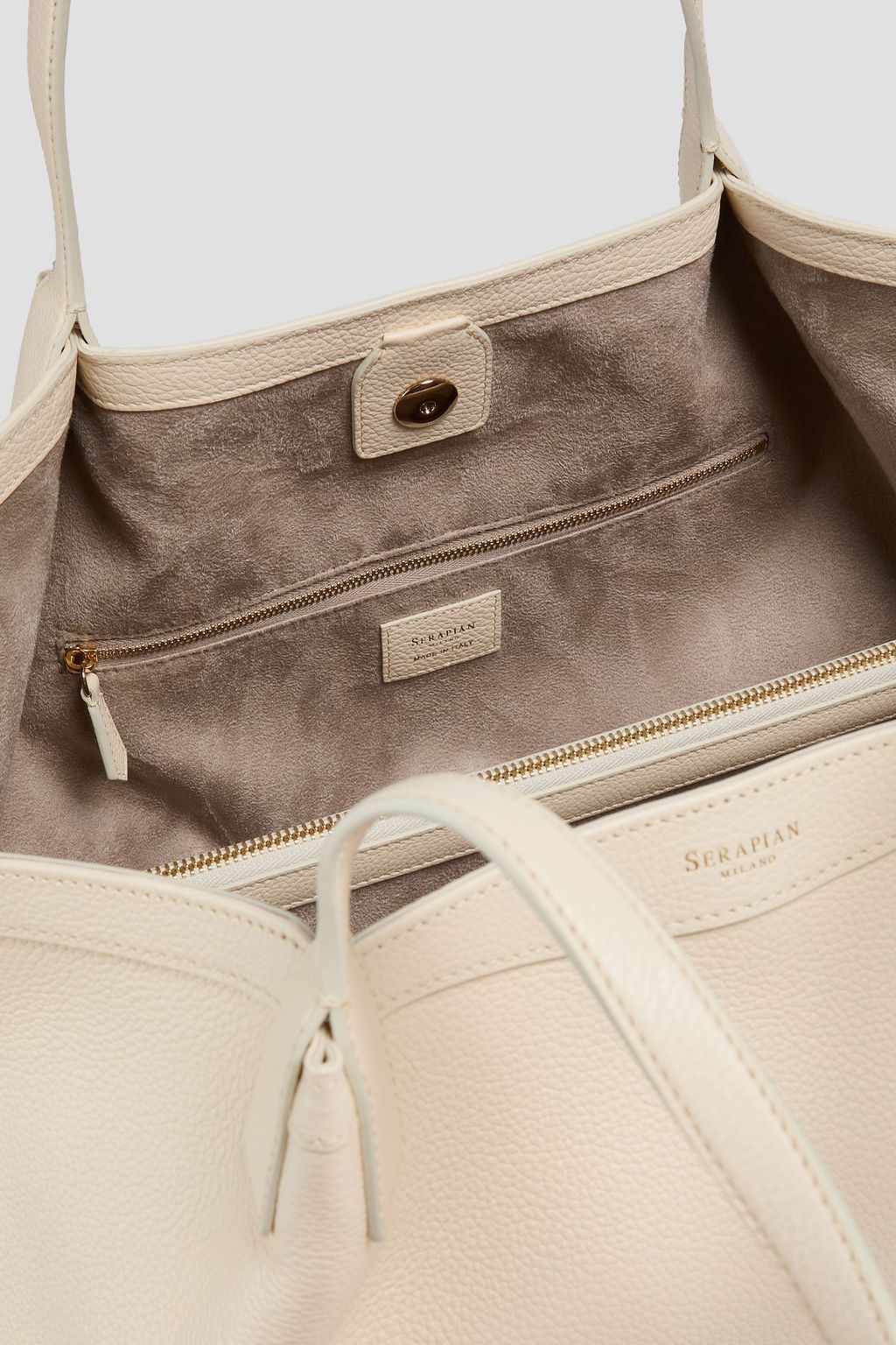 SERAPIAN Secret Rugiada pebbled-leather tote